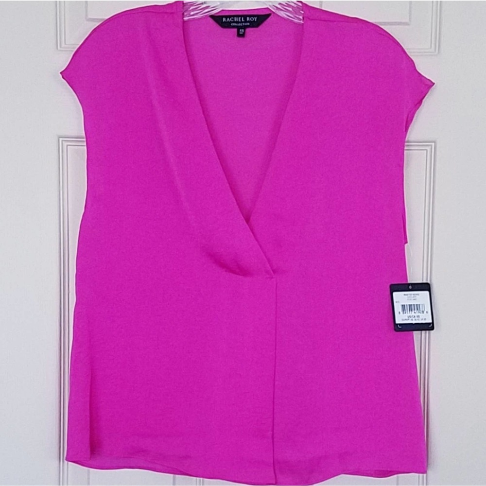 Rachel Roy Collection V-Neck Top Pink Size XS